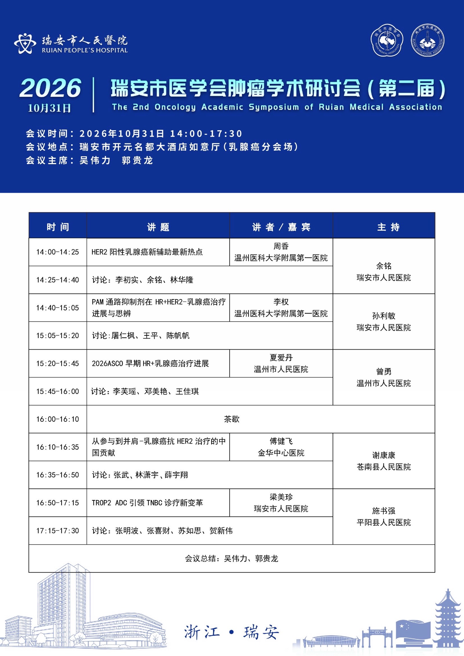 10月31日下午 · 如意厅 会议日程